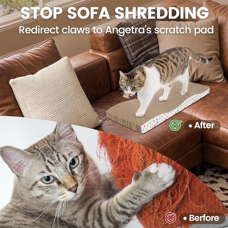 Eco-Friendly Double-Sided Cat Scratching Board Space-Saving Durable Cardboard US