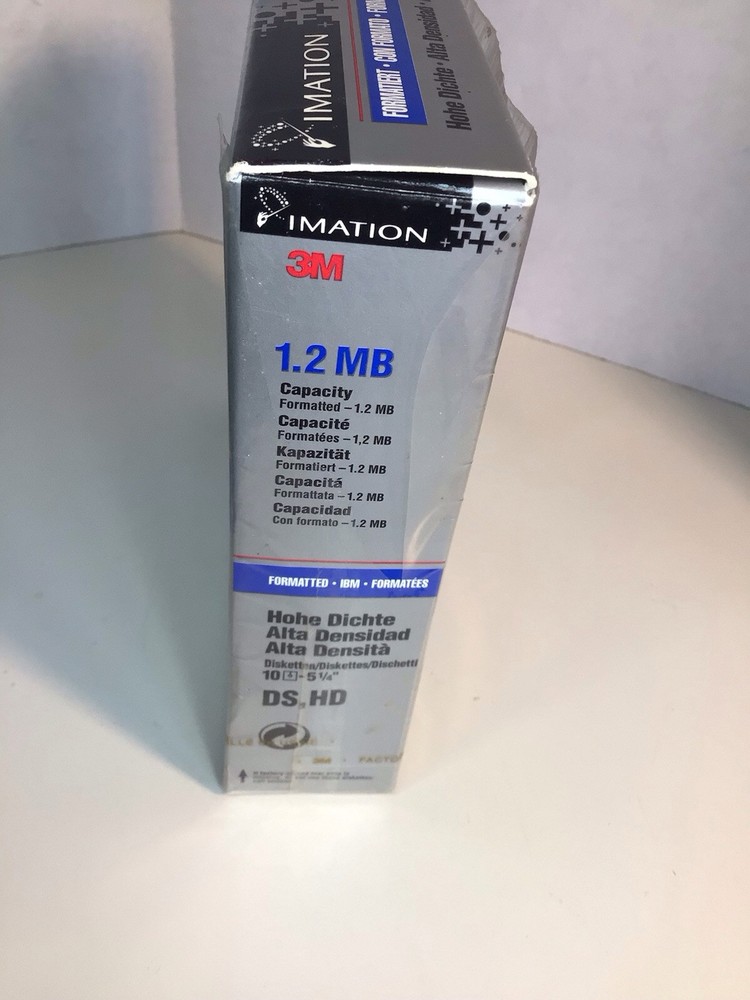 Imation 3M High Density DS HD Diskettes 10- 5 1/4” Open Box
