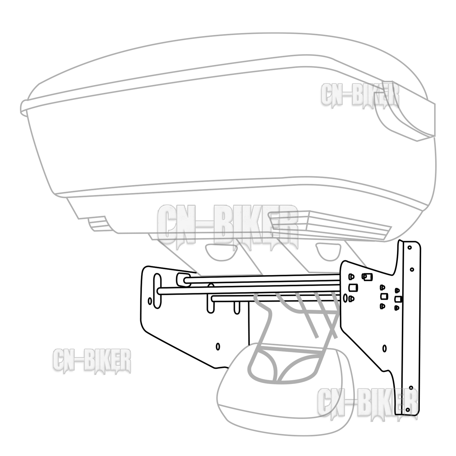 Pack Wall Mount Storage Rack For Harley Tour Pak Touring Road King Street Glide
