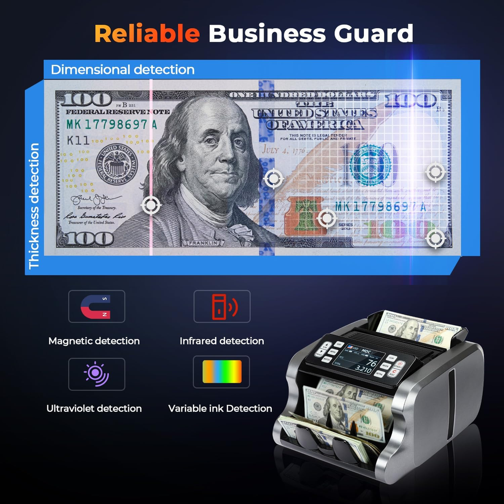 IMC09 Mixed Denomination Money Counter Machine, Value Counting, UV/MG/IR/MT Bill