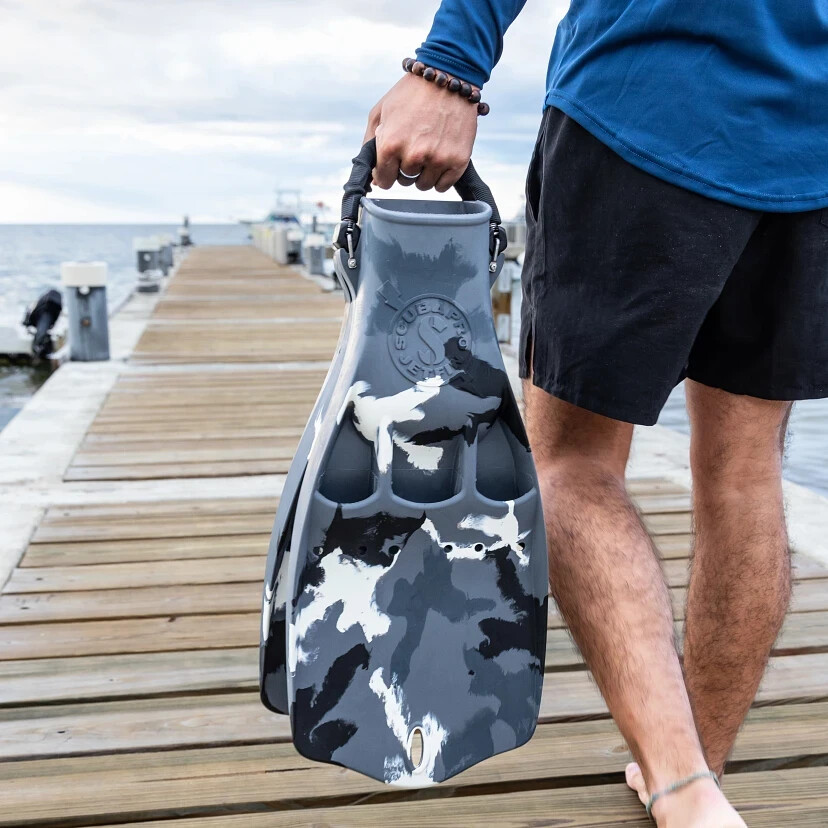 Scubapro - Jet Fin with Spring Heel Strap - Medium - White Camo - Durable Rubber