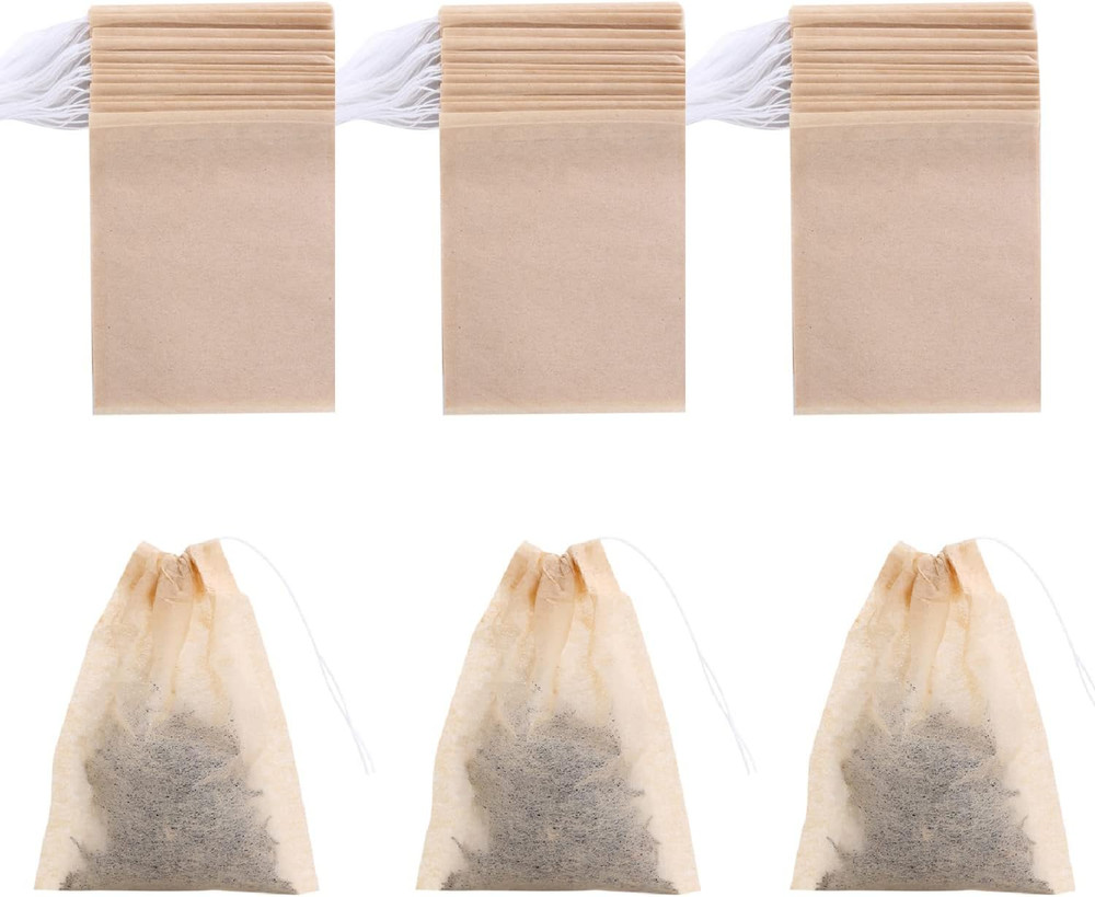 BEFORYOU 400 Pack Disposable Drawstring Tea Filter Bags Safe & Natural Unbleache