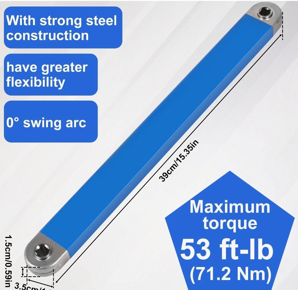 3/8" Offset Extension , 15" Impact Ready Socket Tool with 1/4" 3/8" 1/2" Square