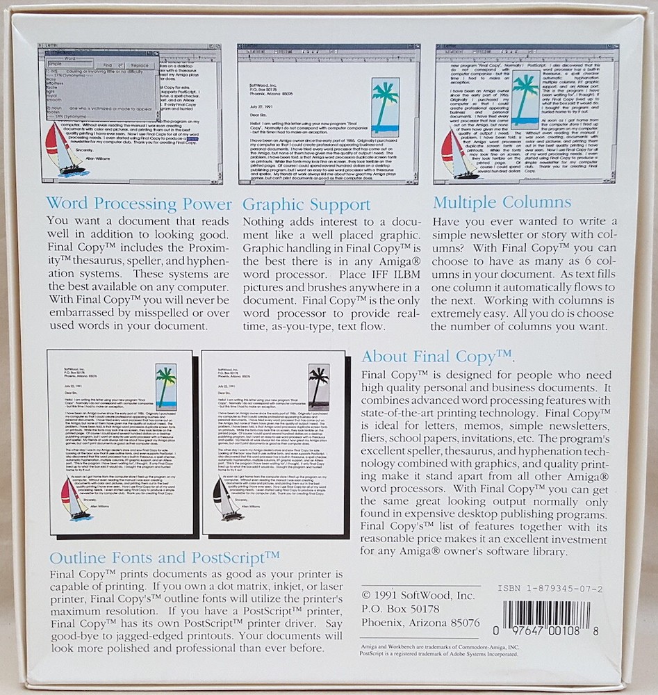 Final Copy v1.3 Revision 2 ©1992 SoftWood Word Processor for Commodore Amiga #2