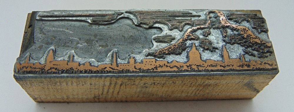 Printing Letterpress Printers Block Town By Mountain Side