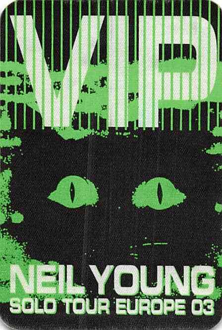 Neil Young Backstage Pass 2003 Green VIP Cloth Variant