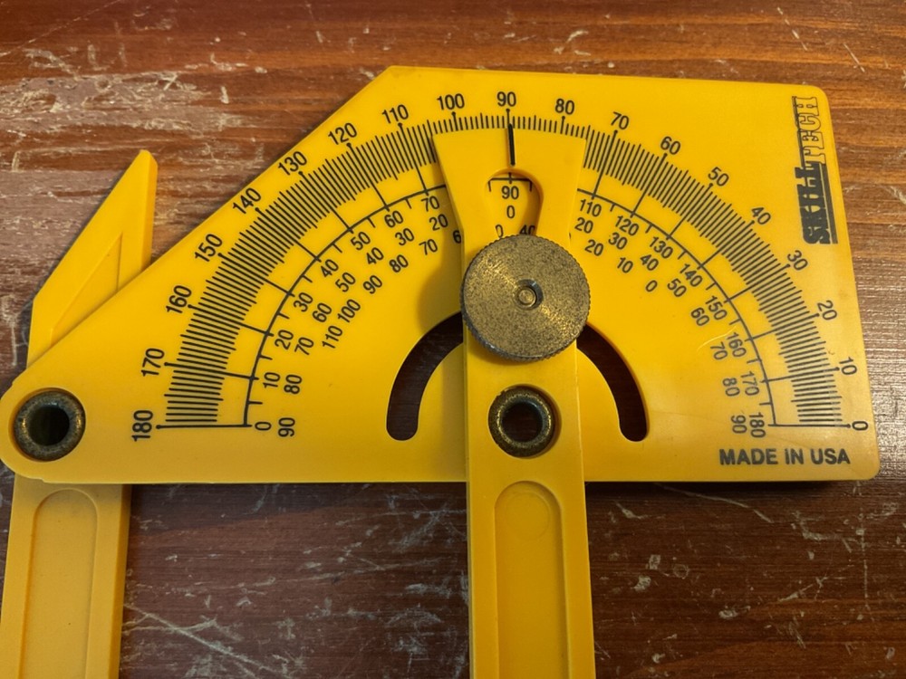 SkillTech Protractor Angle Finder, Outside, Inside, Sloped Angles, 0° to 180°