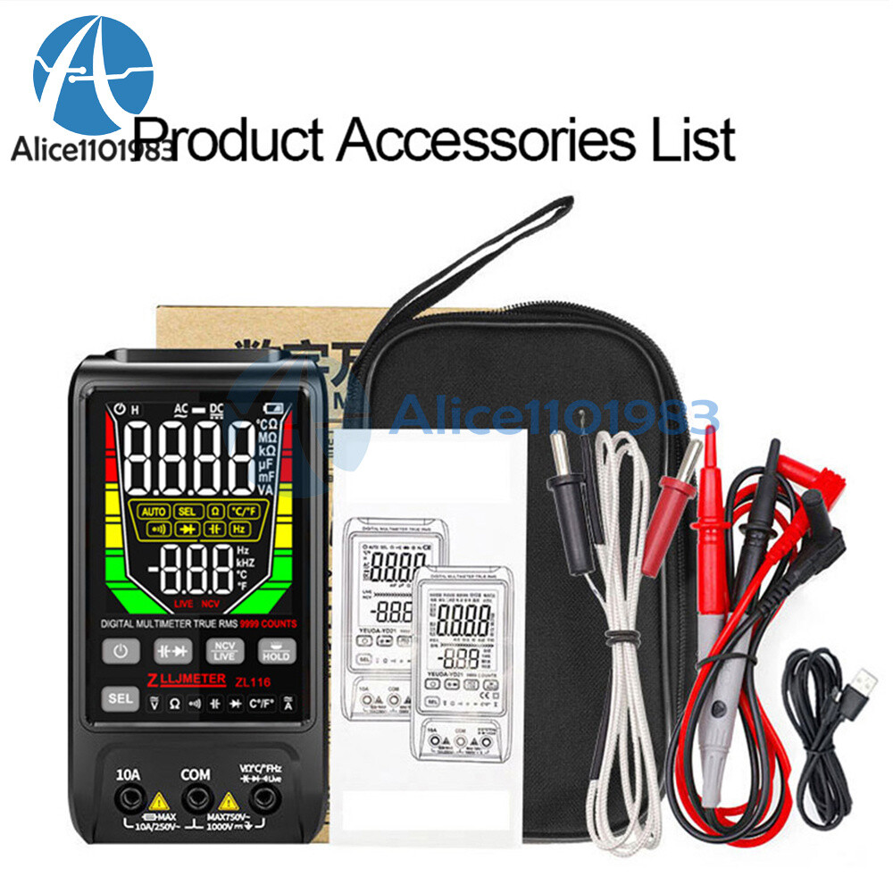 Digital Smart Multimeter AC DC Voltmeter Ammeter Resistance Ohm Meter 9999 Count