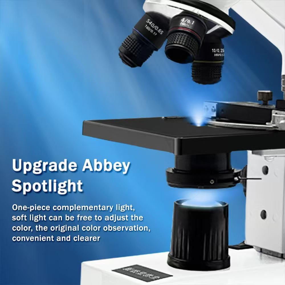 Compound Microscope Profesional, 40X-1000X Microscope for Adults & Kids, with Wf