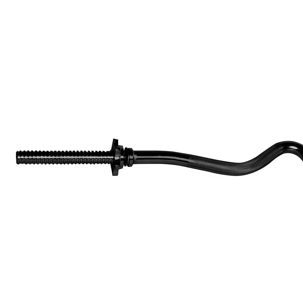 CAP Barbell 48” Regular Threaded Solid Super Curl Bar, 47.25 inches, Black