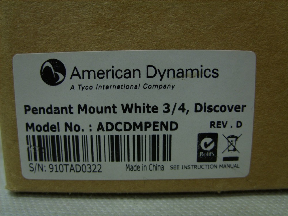 American Dynamics ADCDMPEND Surveillance Camera Pendant Mount BLACK 3/4 Discover