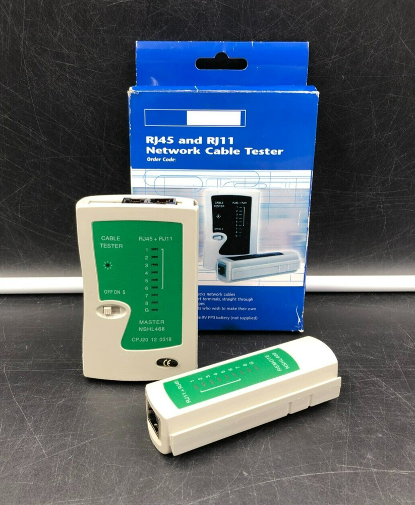 RJ45 and RJ11 Network Computer Cable Ethernet LAN Tester In Box