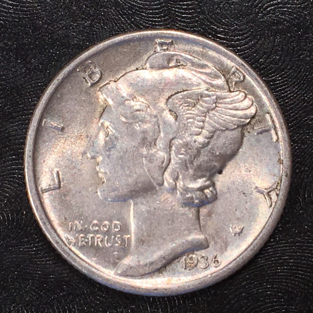 1936 Silver Mercury Dime - High Quality Scans #G653