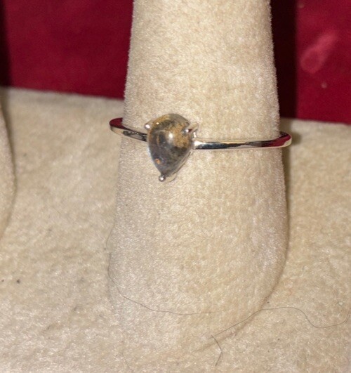 sterling silver stackable ring Size 6 Labradorite