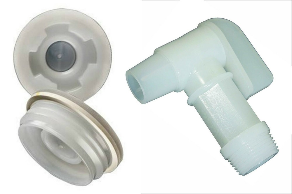 Poly Bung Cap 2" Fine & Coarse Thread Combo w faucet for Plastic Drum Barrel