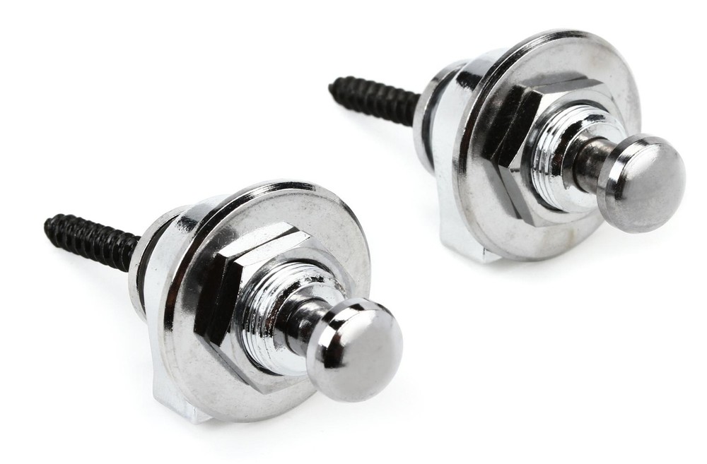 Grover GP800C Strap Lock Set - Chrome (2-pack) Bundle