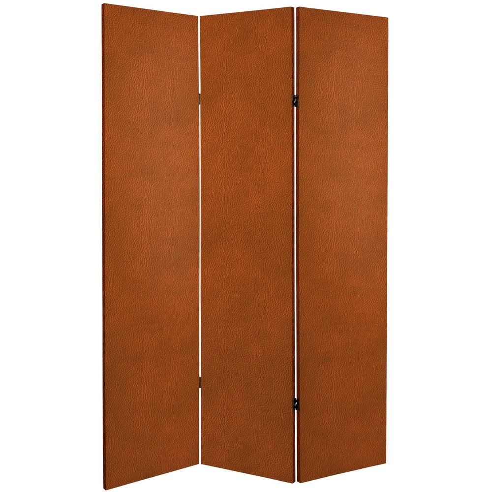 6 ft. Tall Double Sided Leather Pattern Print Canvas Room Divider