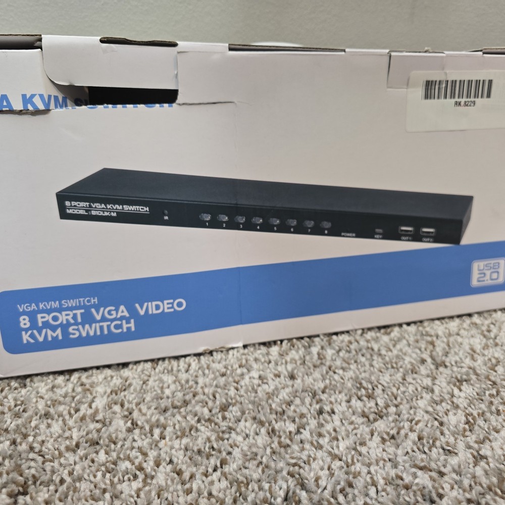 KVM Switch 8 Port VGA USB 2.0 Rackmount Hub Remote Desktop Controller New