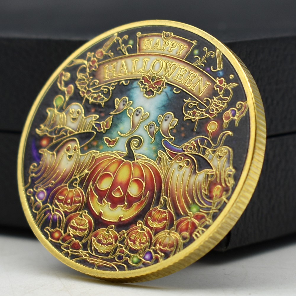 Happy Halloween Gold-Plated Challenge Coin Collectible Souvenir Gift Medal