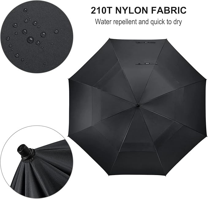 80 Inch Huge Large Oversize Golf Umbrella Double Canopy Vented Windproof Stick .