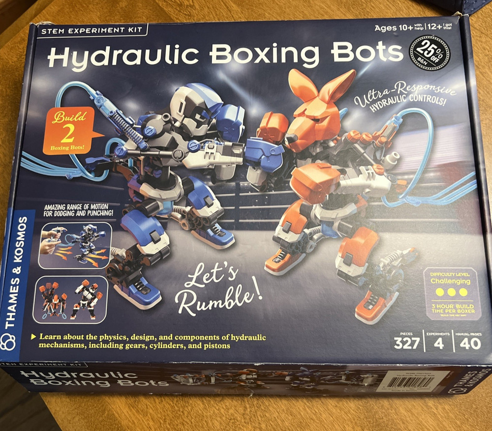 Thames & Kosmos Hydraulic Boxing Bots Stem Experiment Kit - New in Open Box