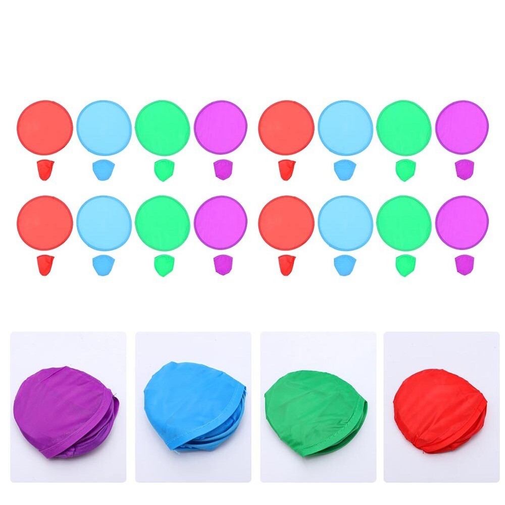 16pcs Foldable Flying Disc Flying Plate Plaything Foldable Fan