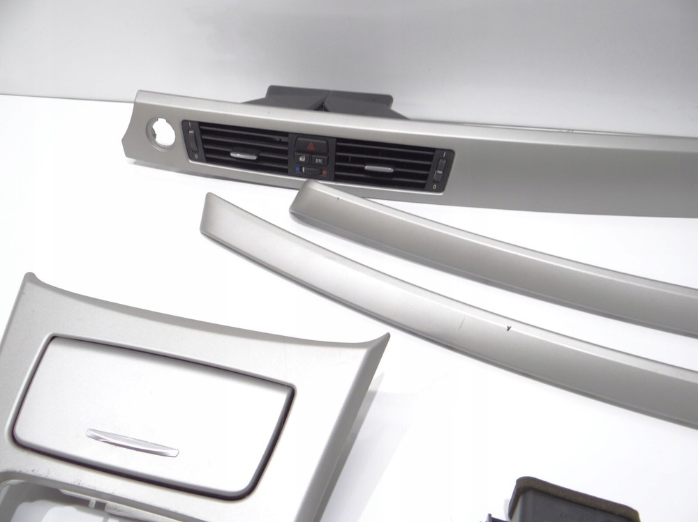 BMW 3 E90 E91 Silver Interior Trim Kit CIC Center Console Moldings Covers LHD