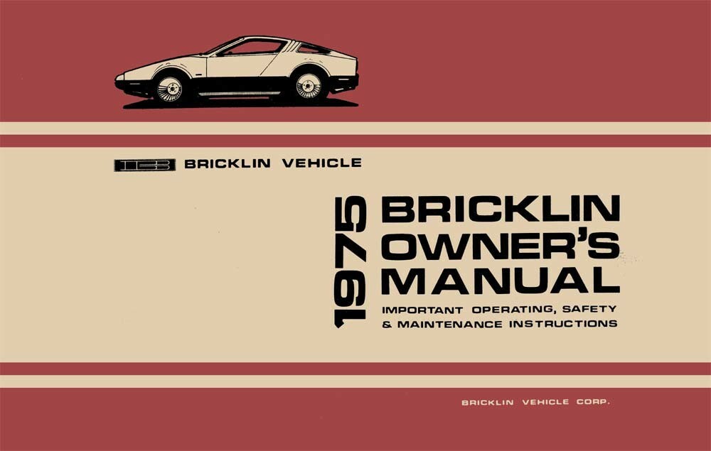 1975 Bricklin SV-1 Owner's Manual