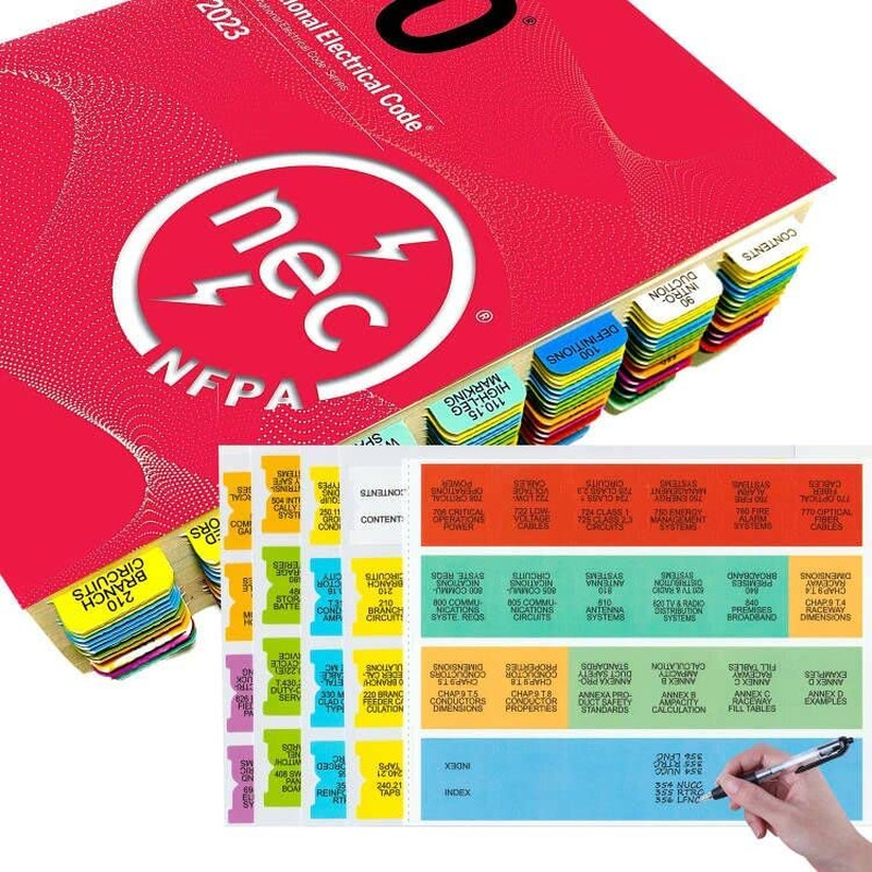 2023 National Electrical Code NEC Colored Tabs, 120 PCS Laminated Waterproof NEC