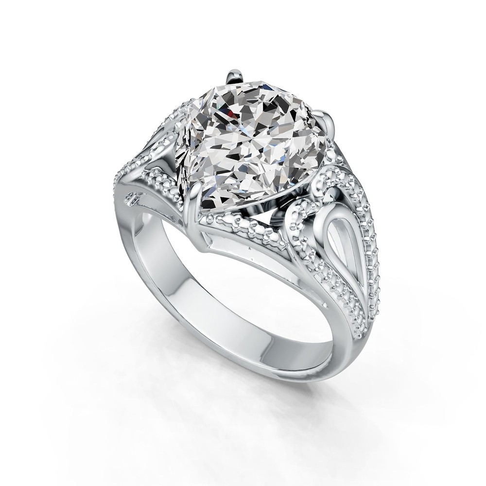 Sterling Silver Semi Mount Ring Setting Pear PE 12X10mm