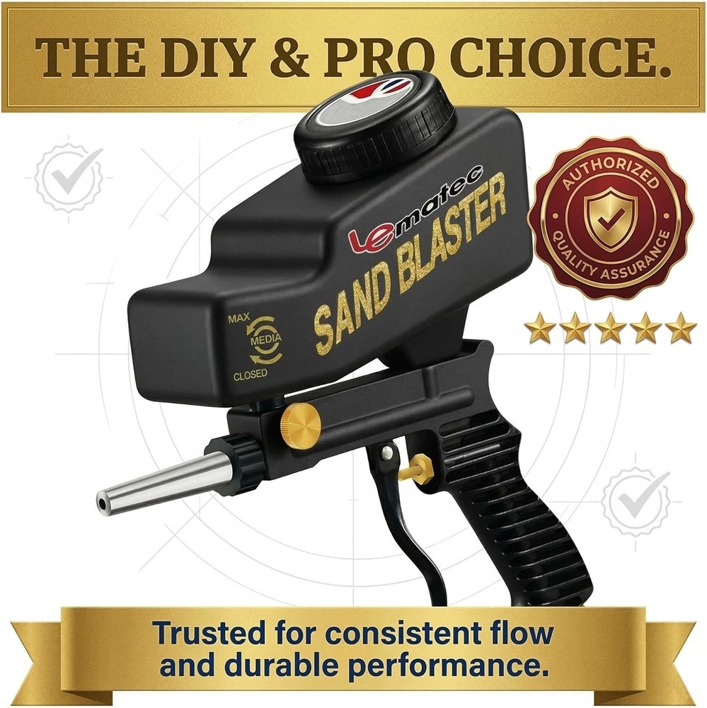 Efficient Air-Powered Sand Blaster Gun Kit - Precision Control & Durable Design
