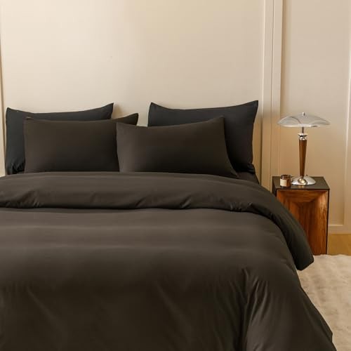 Dark Brown Comforter Set Queen Solid Color Queen(90"*90"-Comforter) 1-brown
