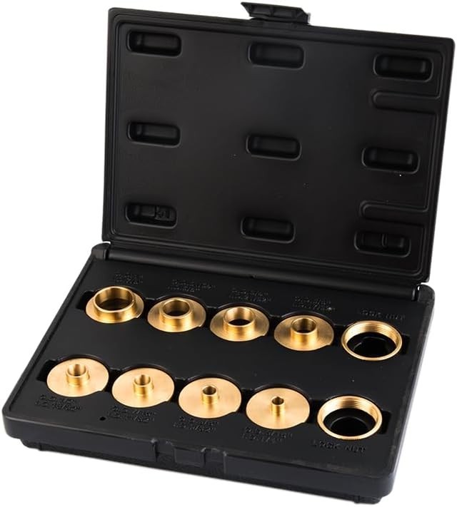 Versatile Brass Router Template Kit with 8 Bushing Sizes & Carrying Case
