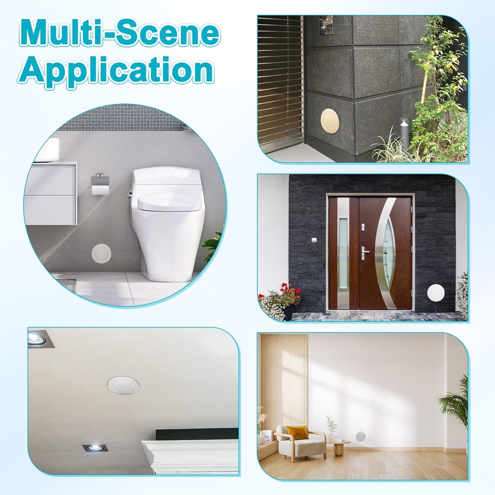 2-Pack Access Panel for Drywall, 3x3 Inch Round Plastic Removable [Silver Tone]