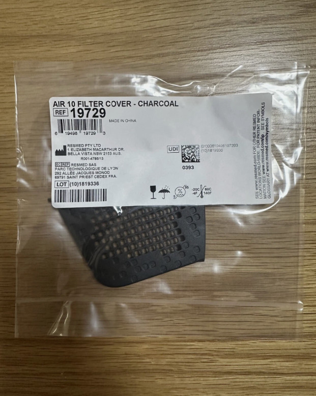 ResMed AIR 10 Filter Cover-Charcoal— Part No. 19729