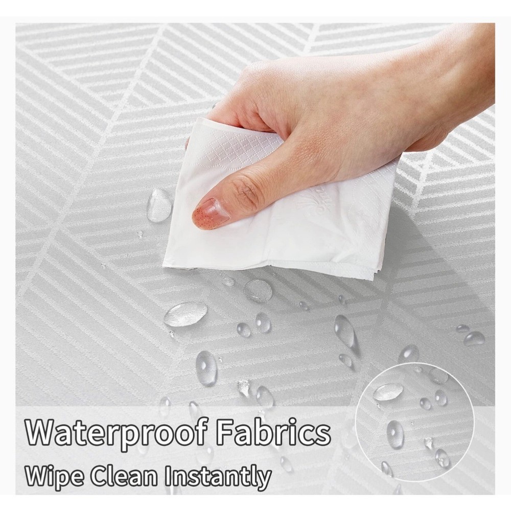 Morefeel 60x102” Polyester Reflective Textured Rectangle Tablecloth, White NEW