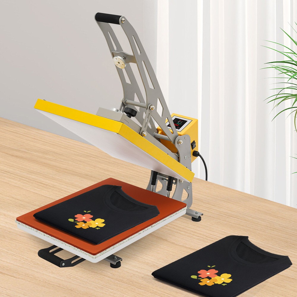 Clamshell Semi-Auto Open Heat Press Machine w/ Slide Out Function Heavy Duty