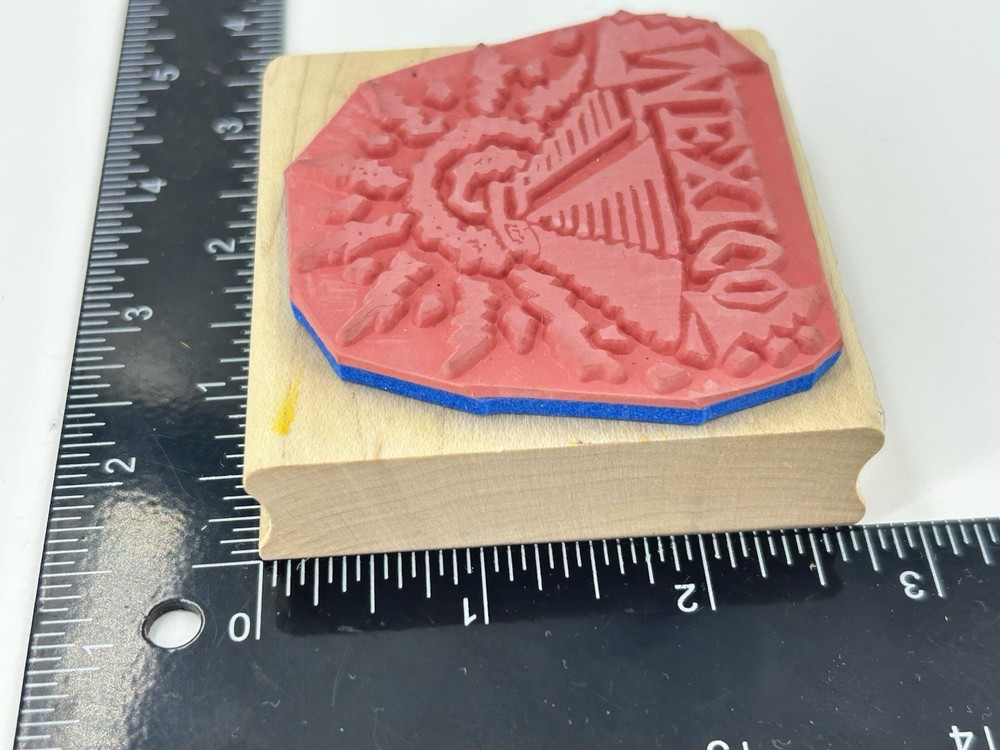 MEXICO Pyramid Wood Mount Rubber Stamp