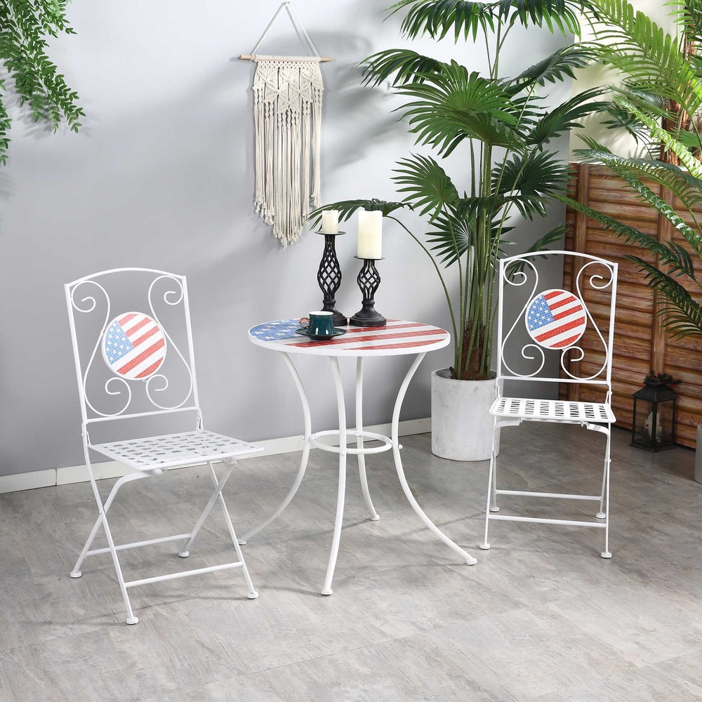 3 Pieces Patio Folding Bistro Set