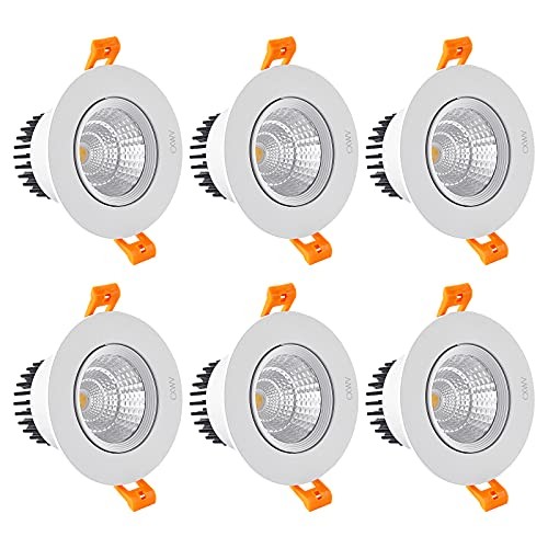3 Inch LED Recessed Downlight, 5W COB Ceiling Light with 6000K-White light