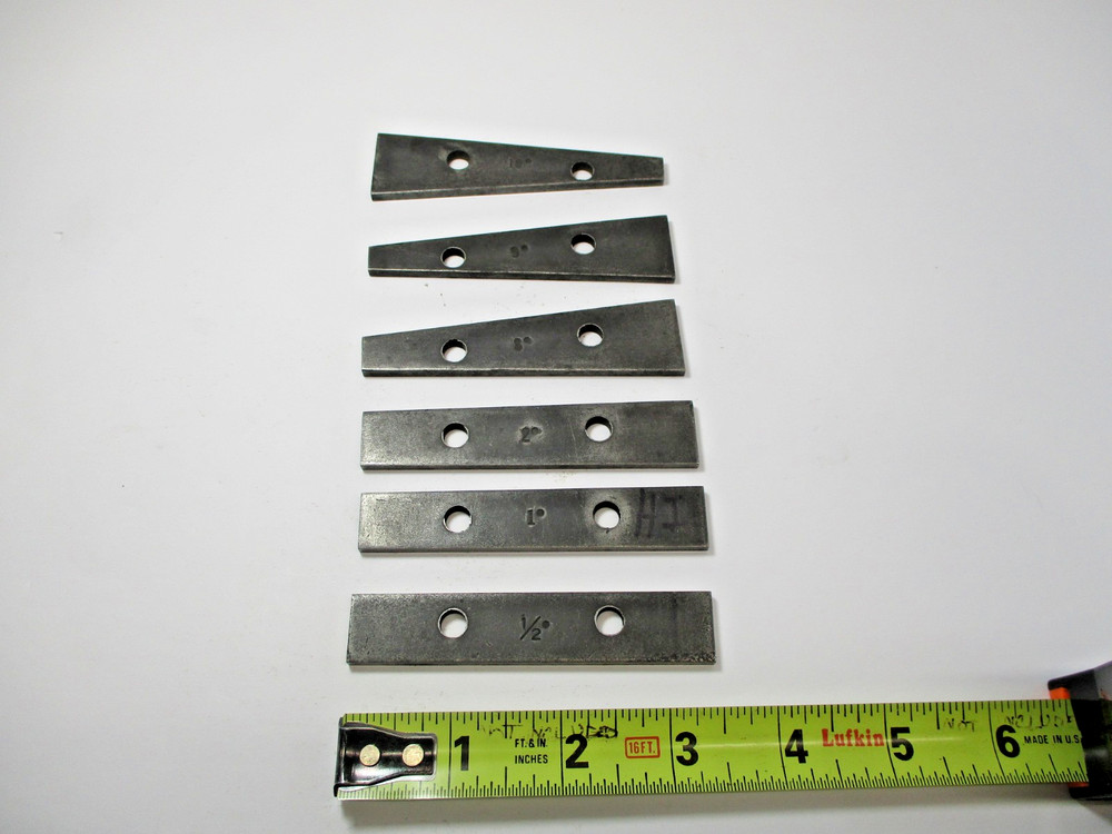 (6) Pc Angle Block Partial Set 1/2° - 10° x .155" Thick 3-1/2" Long in EC