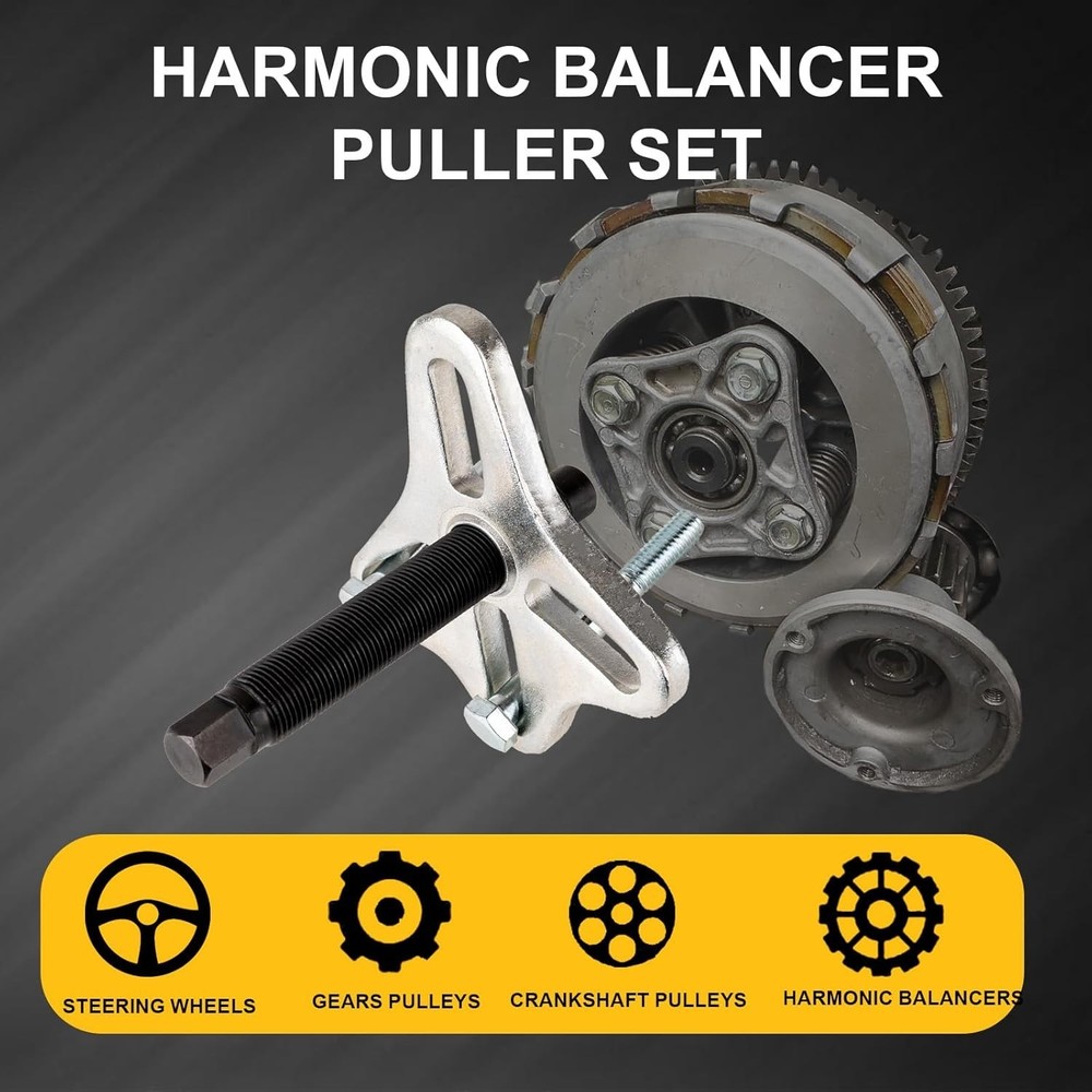 46PCS Harmonic Balancer Puller Set, Automotive Power Steering Wheel Pulley Pu...