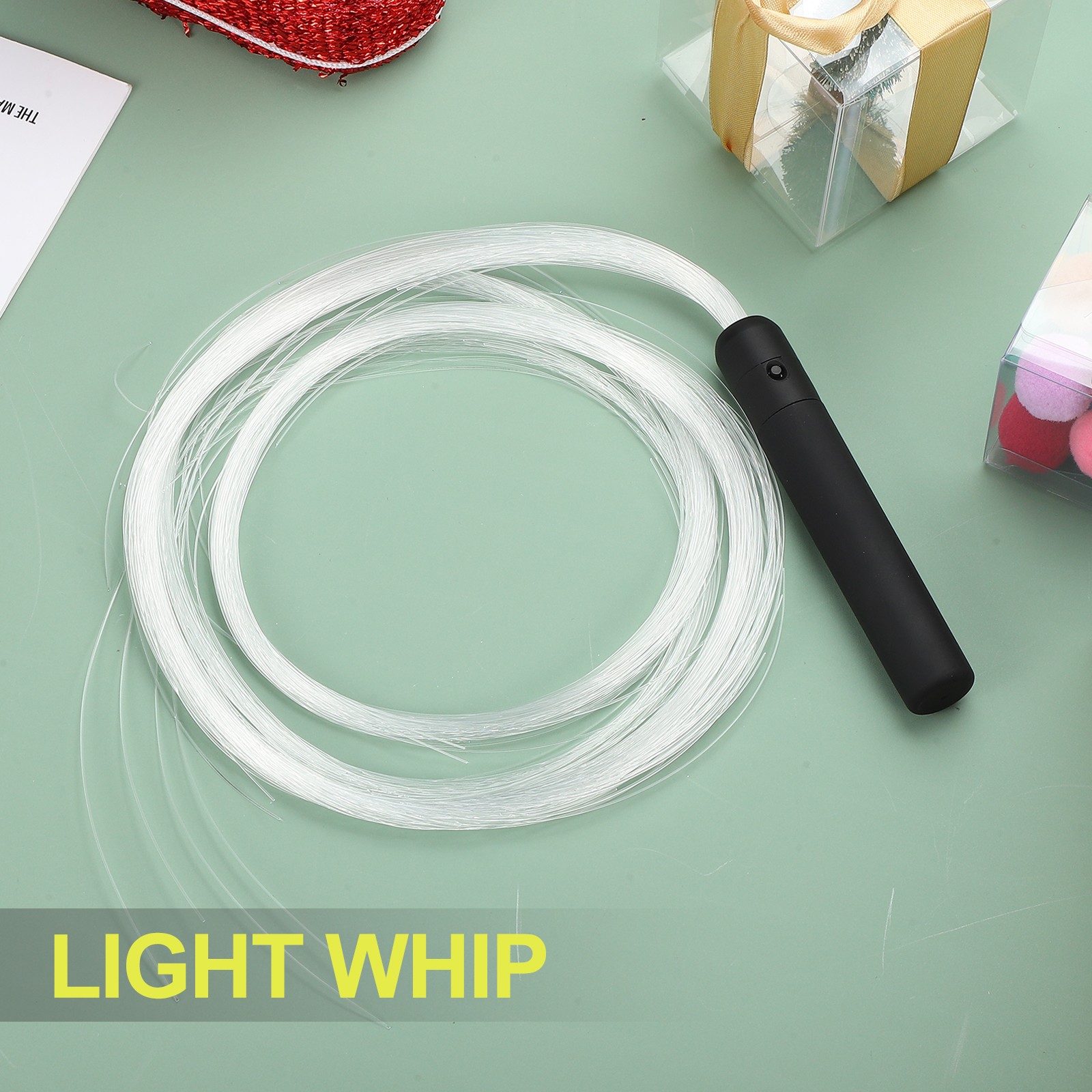 LED Fiber Optic Whip Dance 6 Ft 7 Colors 22 Rainbow Lights Effect Modes