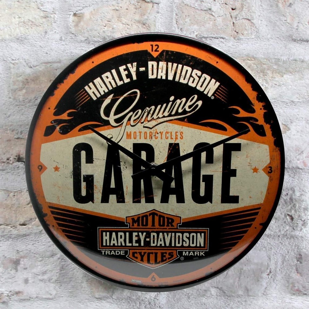 Nostalgic-Art - Retro Wall Kitchen Clock Ø 12" Analog Battery - Harley-Davidson