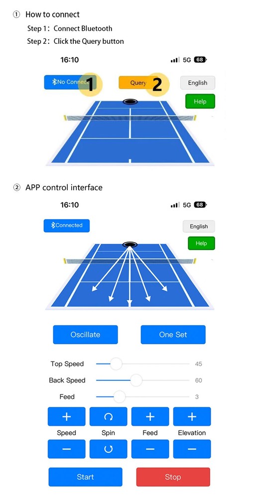 Practice Tennis Padel Ball Machine For Playing And Training APP Remote Control