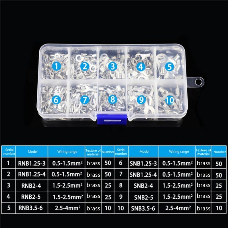 320 Pcs Non-Insulated Ring Fork U-Type O-Type Terminals Battery Cable Terminals
