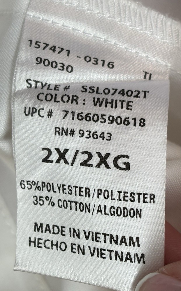 Scrubstar RN93643 White Lab Coat Size 2X Snaps