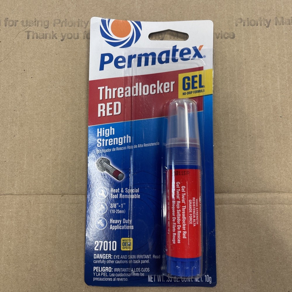 Permatex 27010 Hi-Strength Threadlocker Red - Each