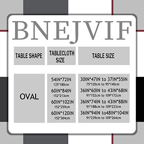 Oval Tablecloth Black And White Checkered Tablecloth, Modern Plaid