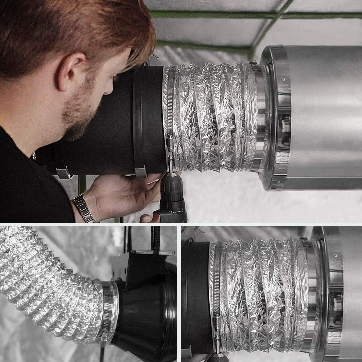 VIVOSUN 6"x16Ft Non-Insulated Flex Air Aluminum Ducting for HVAC Ventilation